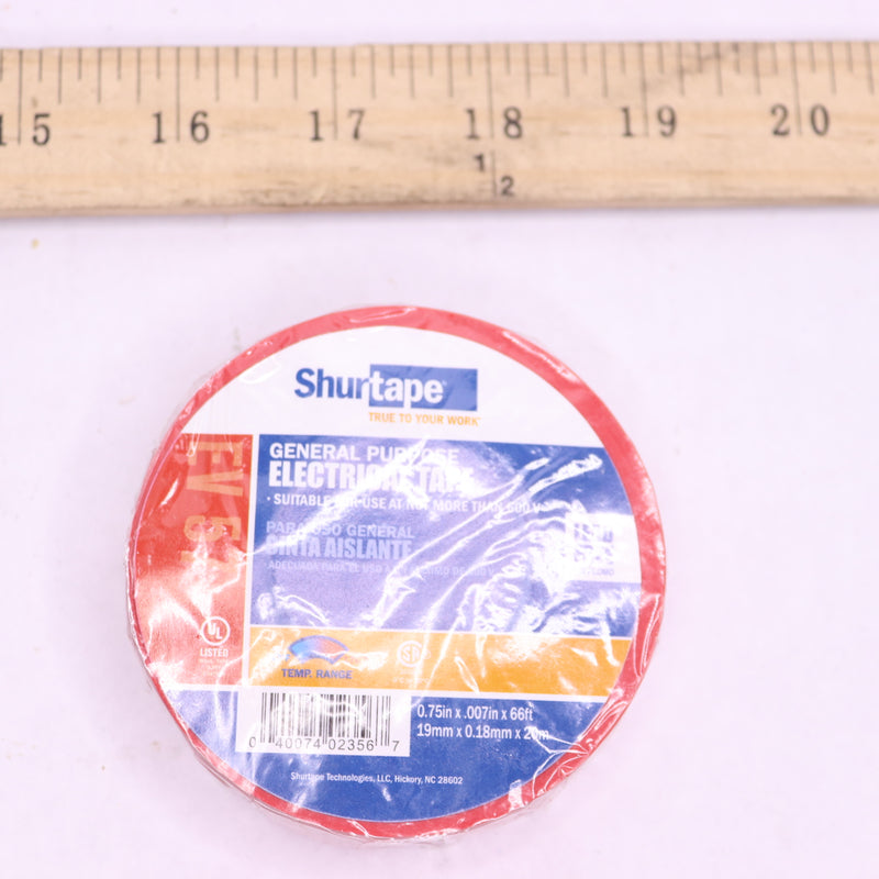 ShurTape Electrical Tape Red 3/4" x 66' EV 057