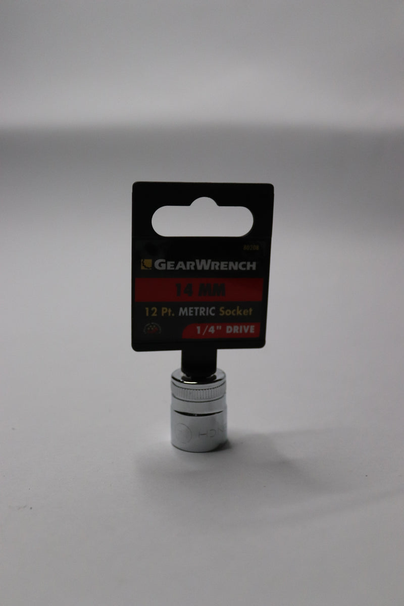 GearWrench 12 Point Standard Metric Socket 1/4" x 14mm 80208