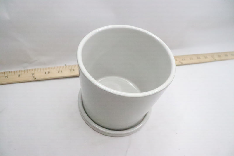 H&M Home Glazed Ceramic Pot Light Gray 5-1/2" 1023304-001