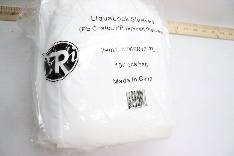 (100-Pk) TRI LiquaLock Sleeves PE Coated PP Tapered Sleeves 50WEB18-TL