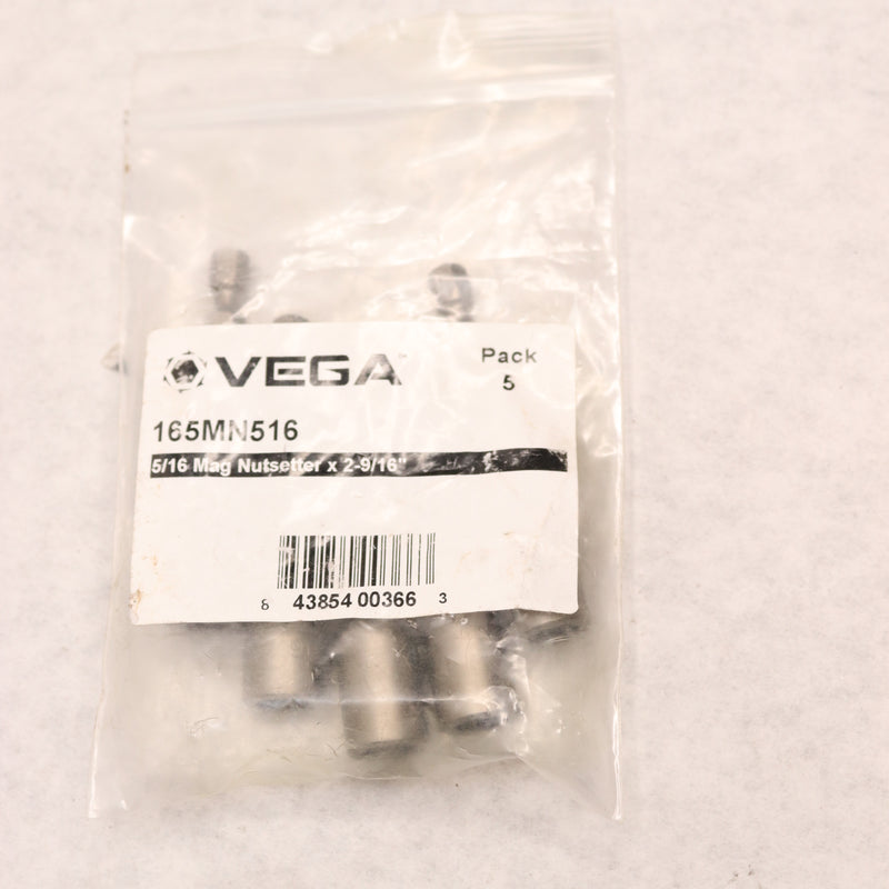 (5-Pk) Vega Mag Nutsetter 5/16" x 2-9/16" 165MN516