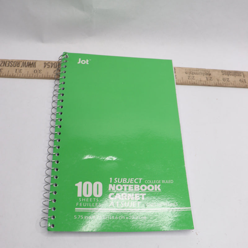 JOT One Subject Theme Book Lined Pages Green  5.75" x 8.75"