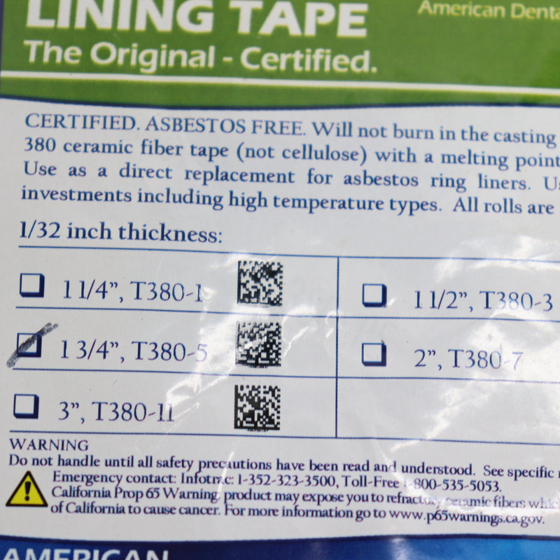 ADS Lining Tape Ceramic 1-3/4" x 1/32" x 50"  T380-5