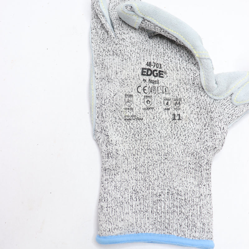 (Pair) Ansell Edge Cut-Resistant Gloves A4 Polyethylene Gray 11 748-703