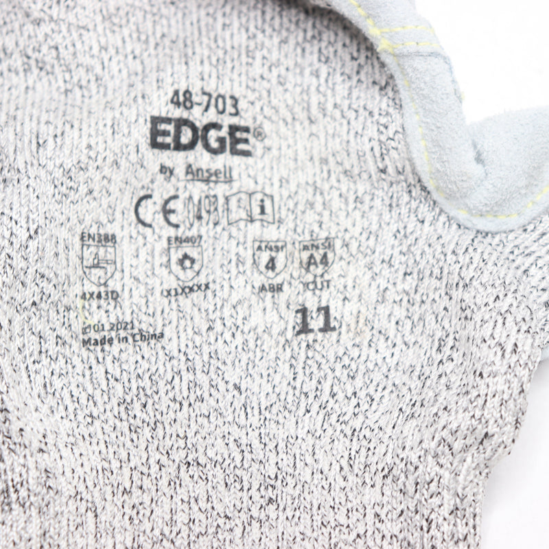 (Pair) Ansell Edge Cut-Resistant Gloves A4 Polyethylene Gray 11 748-703