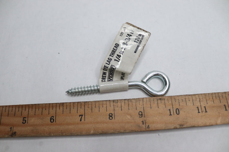 Everbilt Lag Thread Screw Eye Zinc-Plated 1/4" x 3-3/4" L 120185