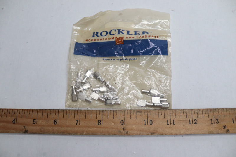 (16-Pk) Rockler Shelf Pin Supports Nickel 5mm 22898
