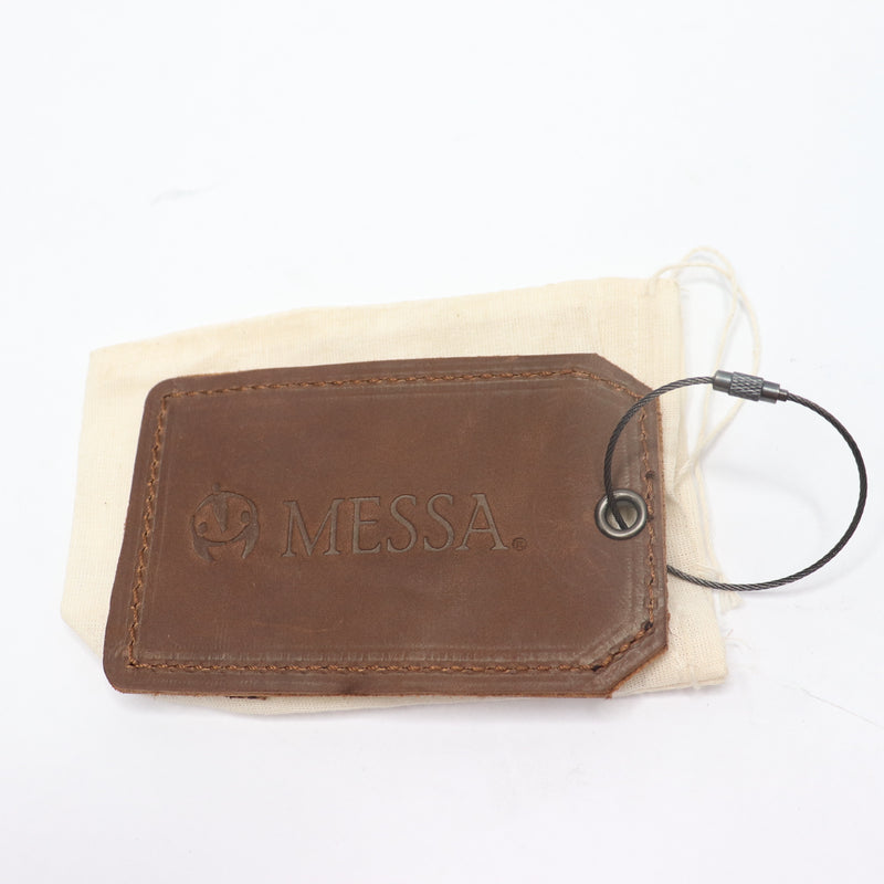 Vegan Leather Suitcase Identifiers Luggage ID Tag &quot;Messa&quot; Brown