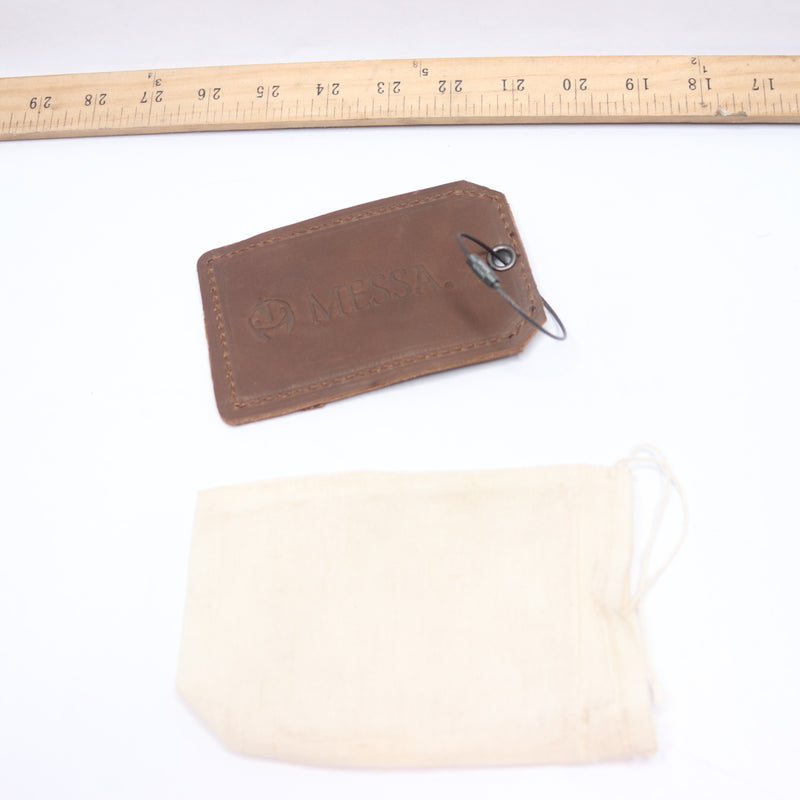Vegan Leather Suitcase Identifiers Luggage ID Tag &quot;Messa&quot; Brown