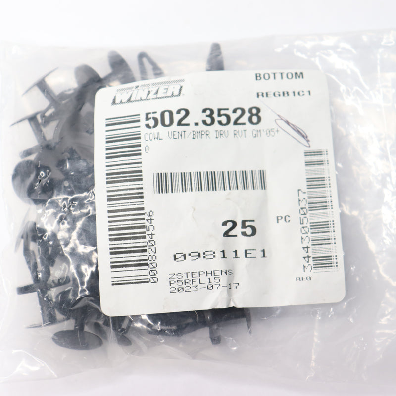 (25-Pk) Winzer Push-Type Retainer Nylon Black 502.3528