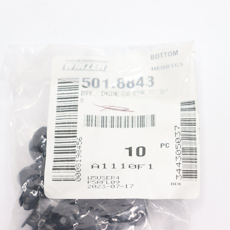 (10-Pk) Winzer Push Type Retainer Black 15mm x 22mm 501.8843