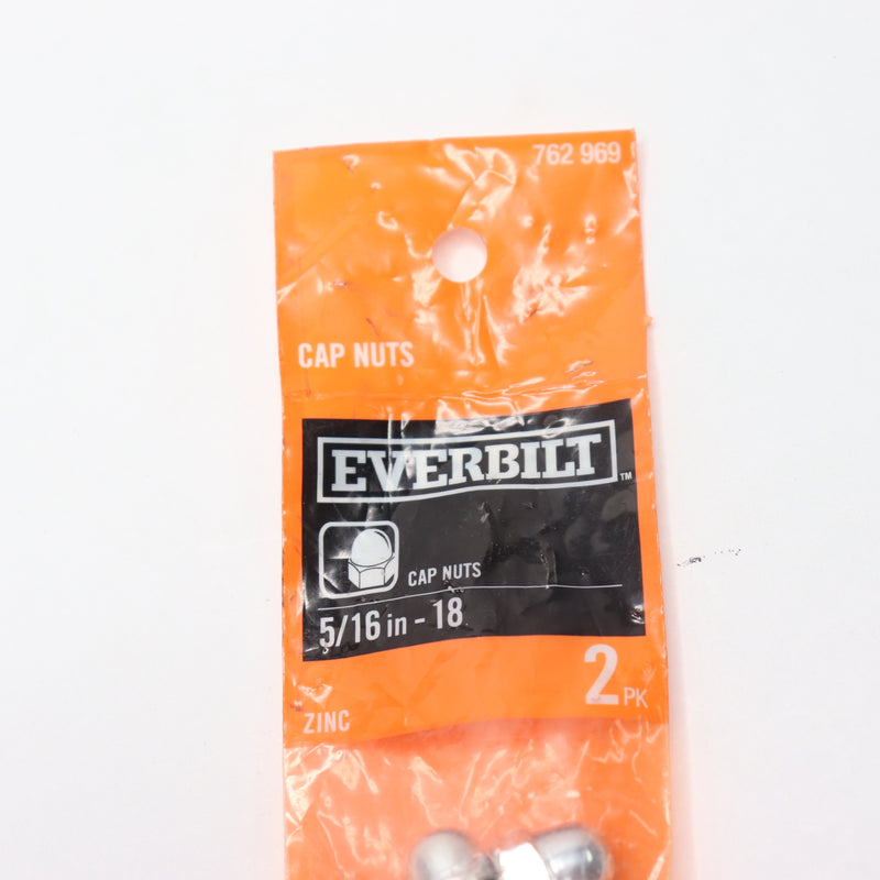 (2-Pk) Everbilt Cap Nut Zinc Plated 5/16"-18 762-969