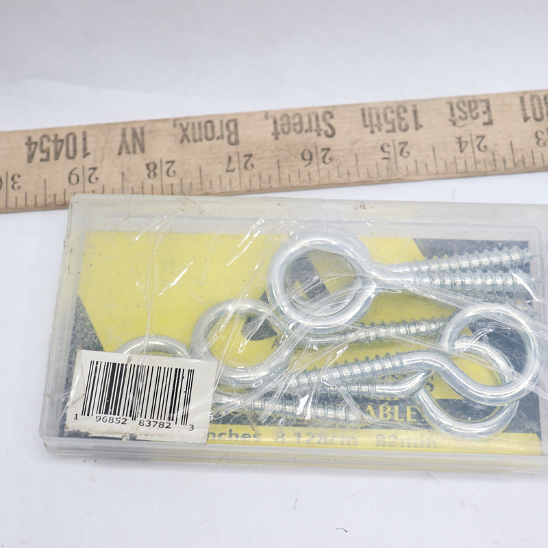 (7-Pk) Adees Eye Hook Screw for Load Lifting Securing Cables Chains & Ropes 3.2"