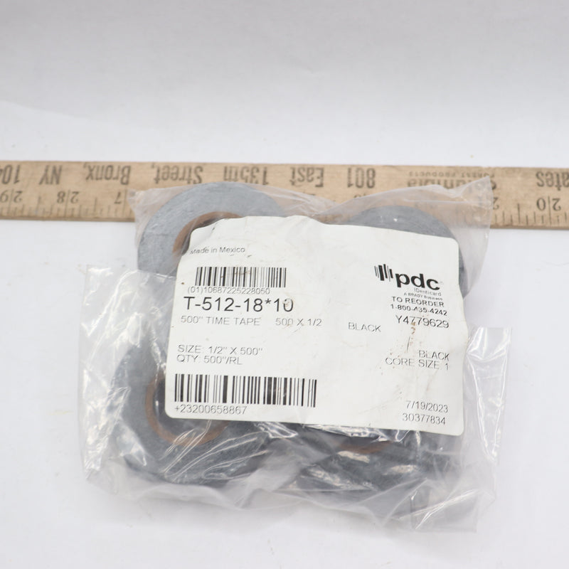 (9-Pk) PDC Removable Tape Black 1" Core 1/2" x 500"