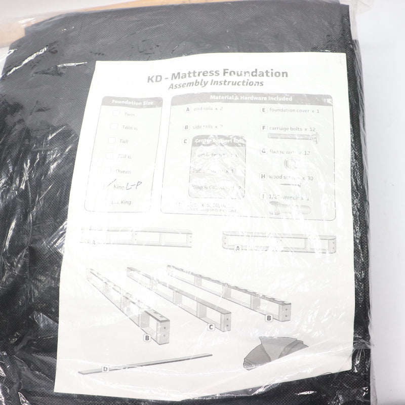 KD Mattress Foundation Cover Black KING L-P - Incomplete