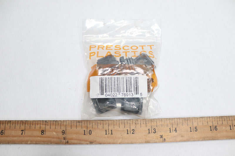 (8-Pk) Prescott Plastics End Caps Hole Plug Insert Square Black Plastic 1"