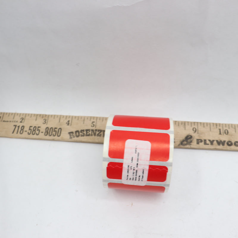 Zebra DT Paper Label C 675 Labels Roll Red 1.781" x 0.875" 10021781