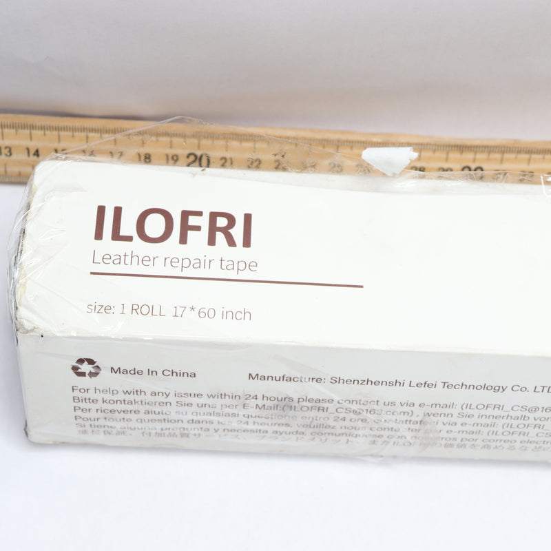 Ilofri elf Adhesive Vinyl and Leather Repair Tape Kit Large Light Gray 60" x 17"