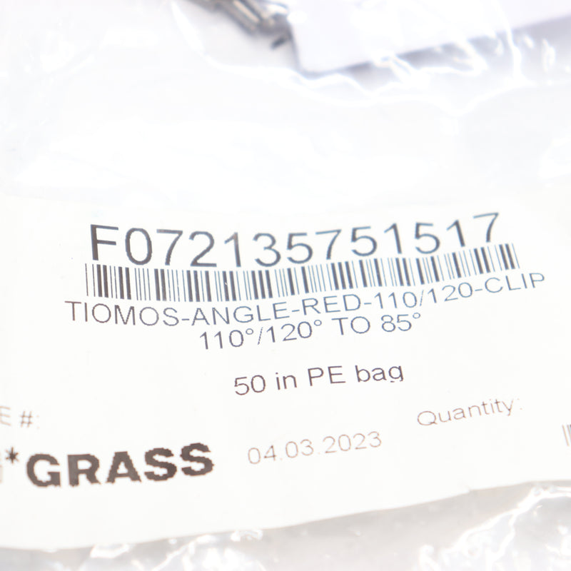 (50-Pk) Grass Tiomos 85 Deg Angle Reduction Clip Steel Nickel F072135751517