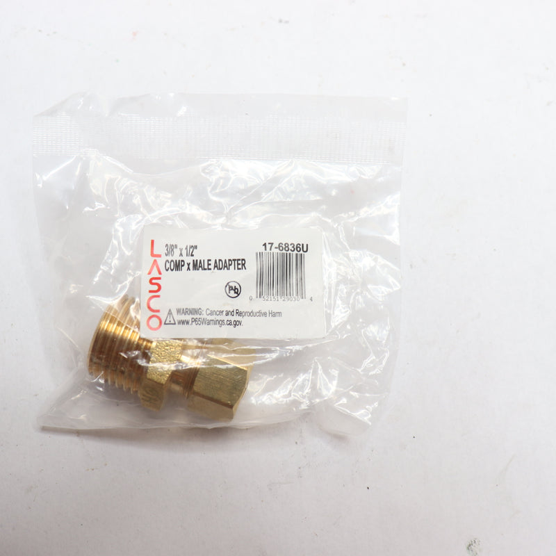 Lasco Adapter Brass 3/8" Compression x 1/2" Male Pipe Thread 17-6836U