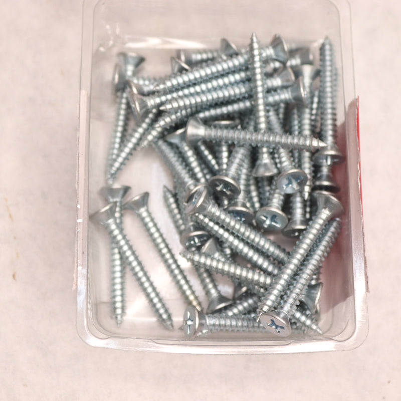 (50-Pk) Everbilt Flat Head Phillips Sheet Metal Screws Zinc Plated