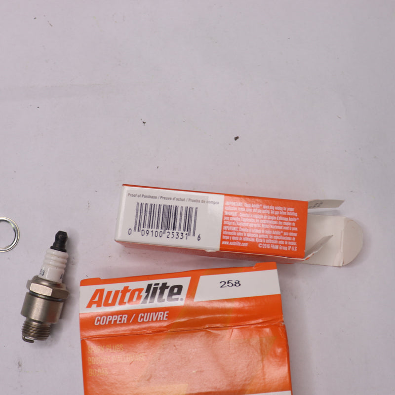 Autolite Copper Core Spark Plug Non-Resistor Gasket Seat 14mm x 1.25 Thread 258