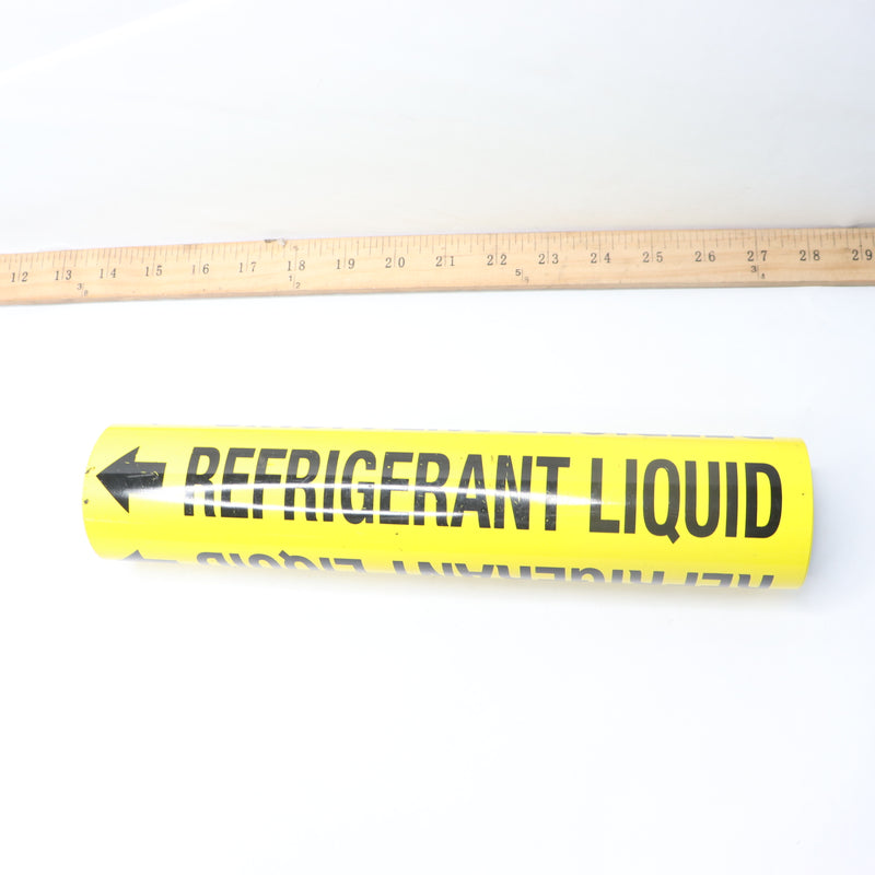 Seton Snap-Around Pipe Marker Refrigerant Yellow Black 12SM Fits 2-1/2" - 3-7/8"