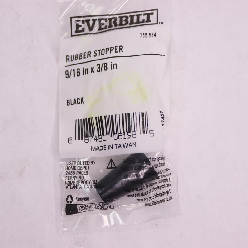 Everbilt Rubber Hole Plug Black 9/16" x 3/8" 755 584