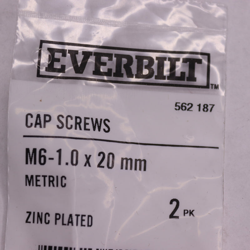 (2-Pk) Everbilt Hex Bolt Zinc Plated Class 8.8 M6-1.0 x 20 mm 562 187