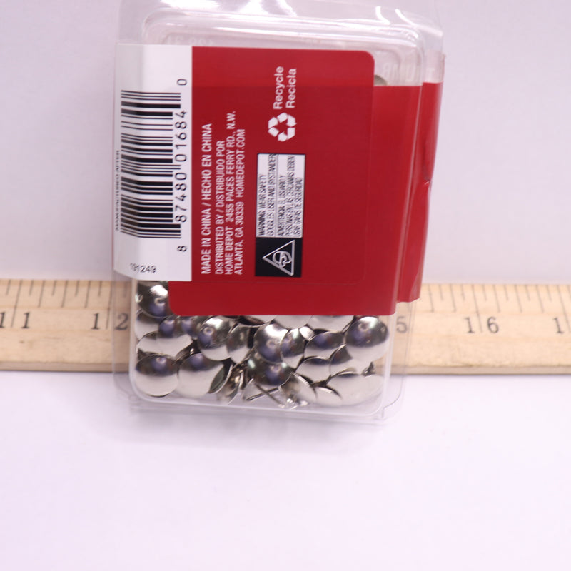 (200-Pk) Everbilt Thumb Tacks Nickel-Plated Steel 13/32" 138 313