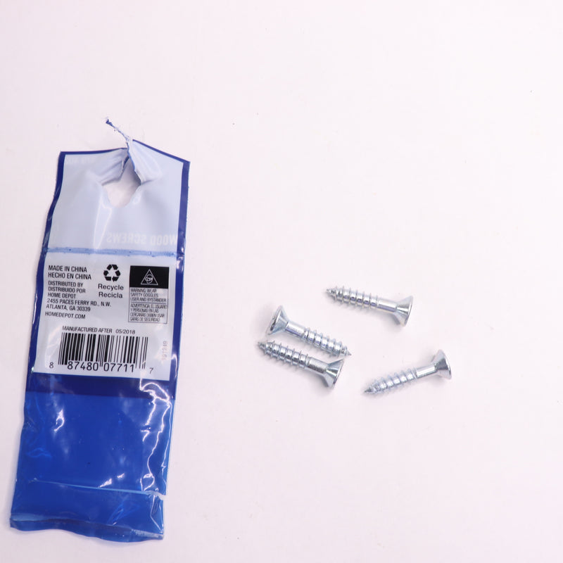 (4-Pk) Everbilt Phillips Flat Head Wood Screw Zinc Plated