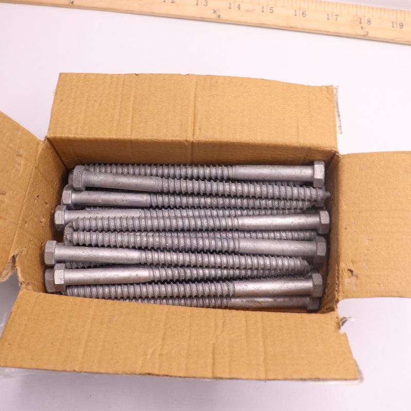 (25-Pk) Everbilt Hex Lag Screw Galvanized 3/8" x 6" 543 754