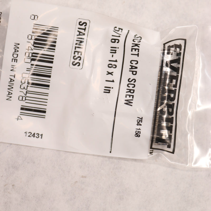 Everbilt Hex Socket Head Socket Cap Screw Stainless Steel 5/16"-18 x 1"