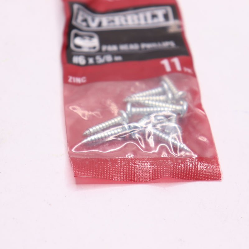 (11-Pk) Everbilt Phillips Pan Head Sheet Metal Screws