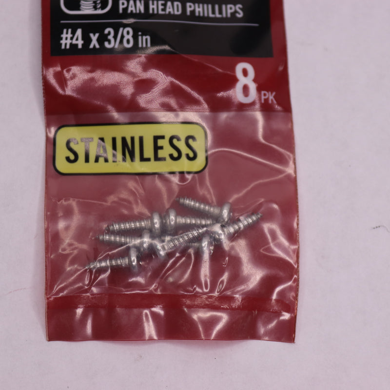 (8-Pk) Everbilt Phillips Pan Head Sheet Metal Screw