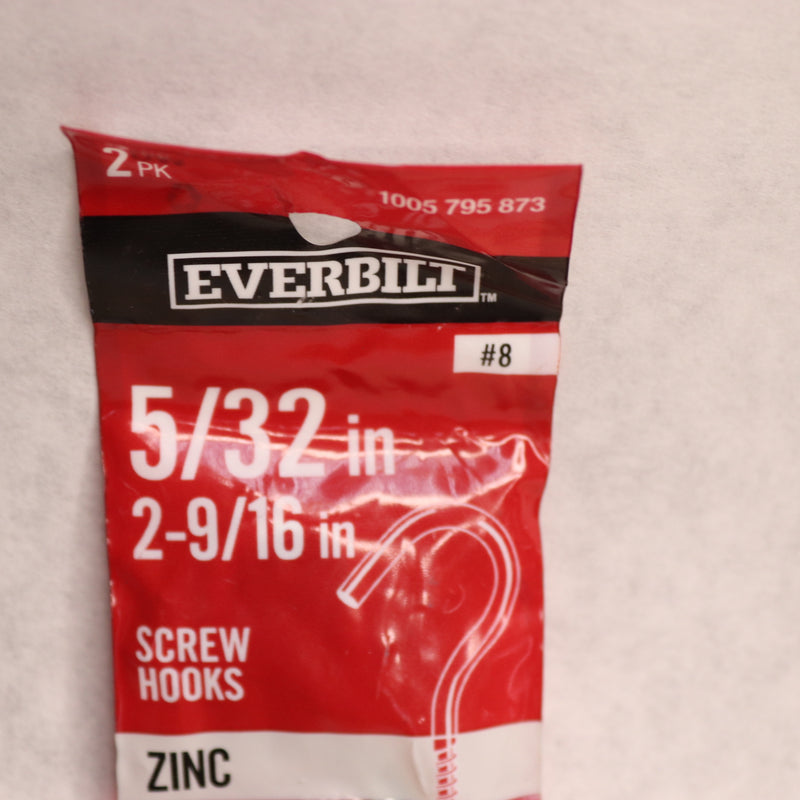 (2-Pk) Everbilt Screw Hooks Zinc 5/32" x 2-9/16" 1005795873