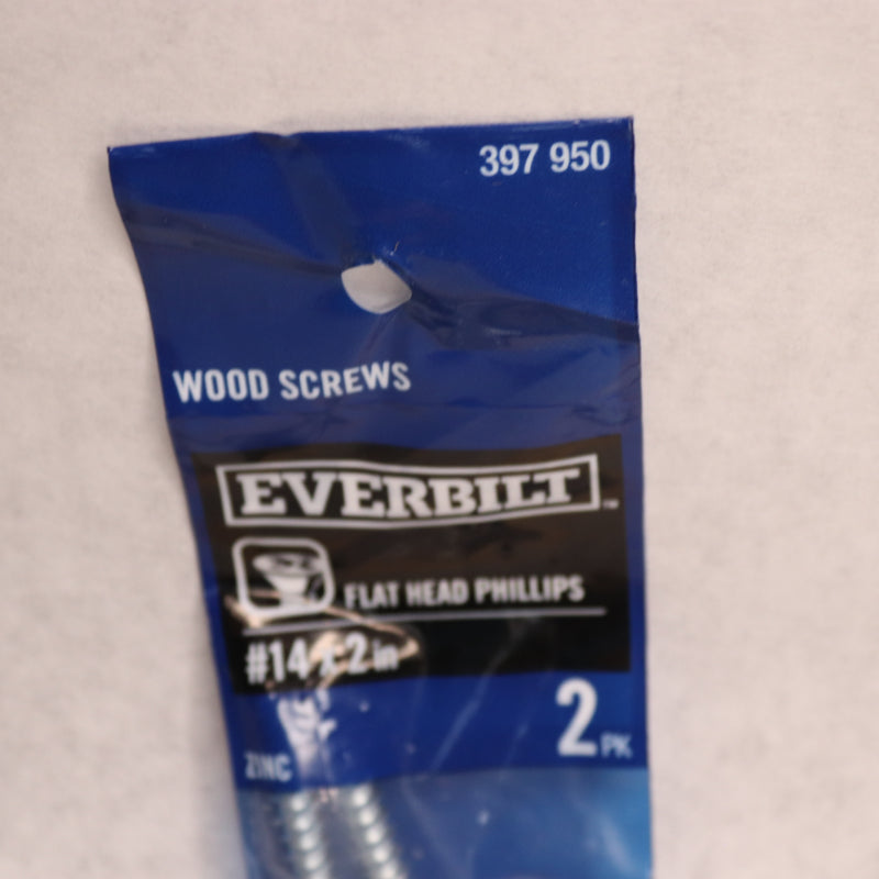 (2-Pk) Everbilt Phillips Flat Head Wood Screw Zinc Plated