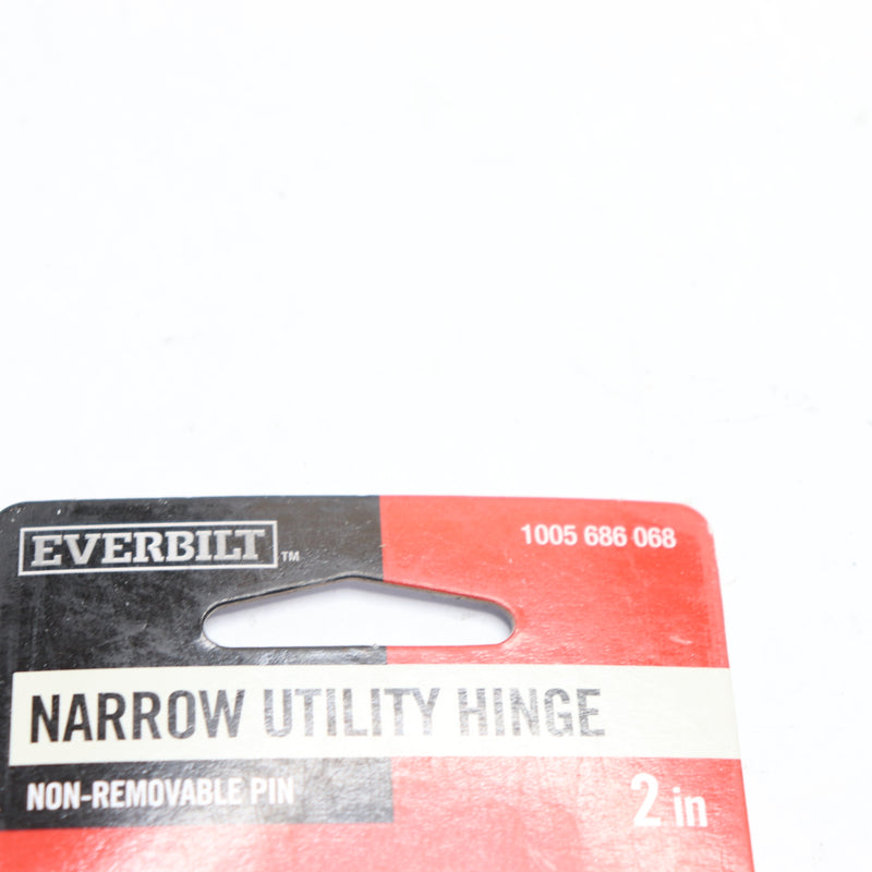 (2-Pk) Everbilt Narrow Utility Hinge Non-Removable Pin Galvanized 2" 1005686068