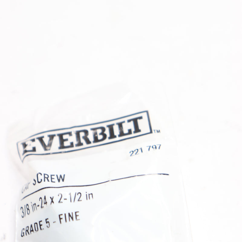 Everbilt Hex Cap Screw Grade-5 Zinc-Plated 3/8" - 24 tpi x 2-1/2"