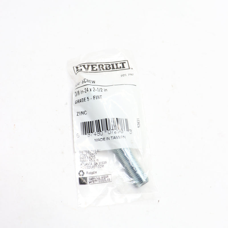 Everbilt Hex Cap Screw Grade-5 Zinc-Plated 3/8" - 24 tpi x 2-1/2"