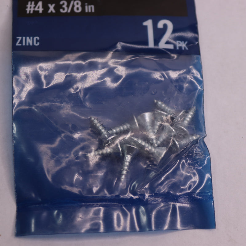 (12-Pk) Everbilt Phillips Flat Head Wood Screws Zinc Plated