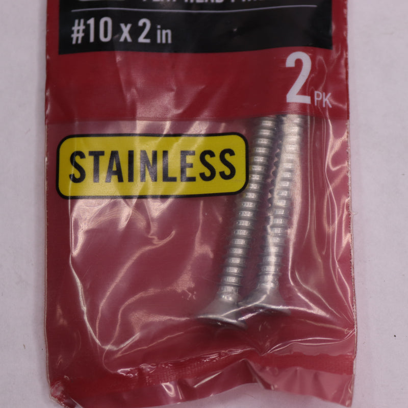 (2-Pk) Everbilt Phillips Pan Head Sheet Metal Screws Stainless Steel 378 049