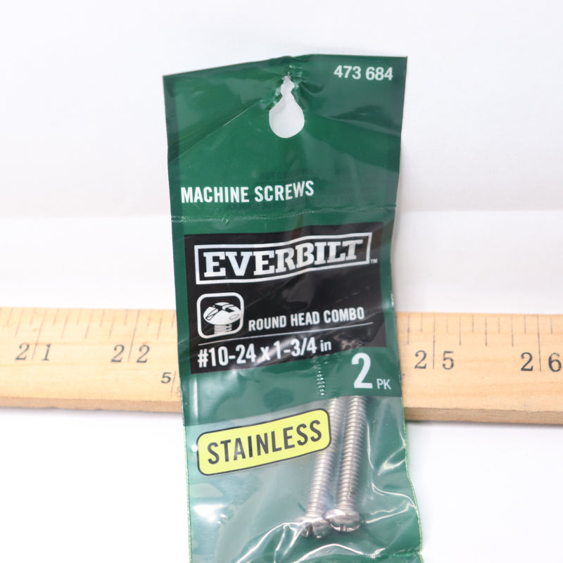 (2-Pk) Everbilt Phillips-Slotted Round-Head Machine Screws