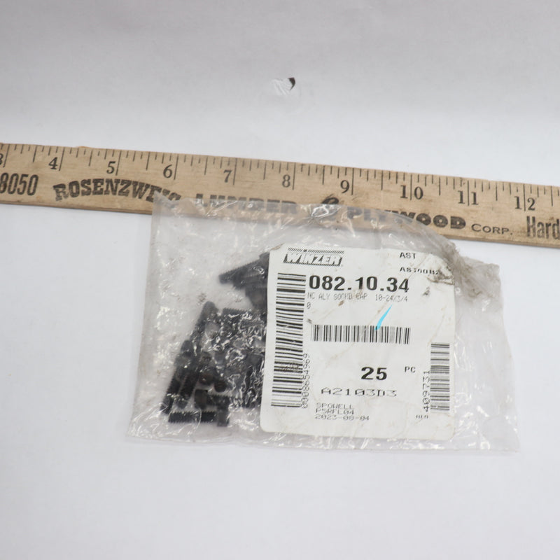 (25-Pk) Winzer Socket Head Cap Screws Stainless Steel 10-24 X 3/4" 082.10.34
