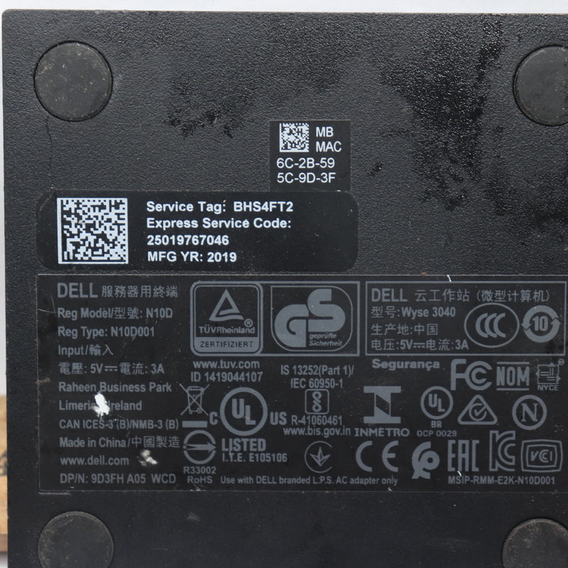 Dell Thin Client No Power Adapter N10D - Incomplete
