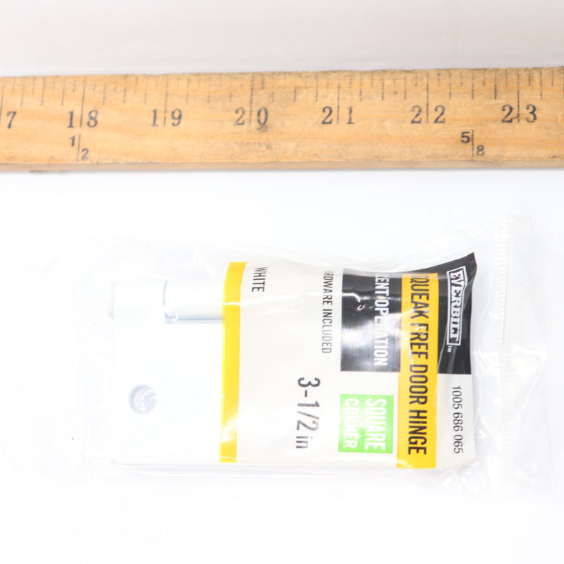 Everbilt Squeak-Free Door Hinge White Square Radius 3-1/2" 1005-686-065