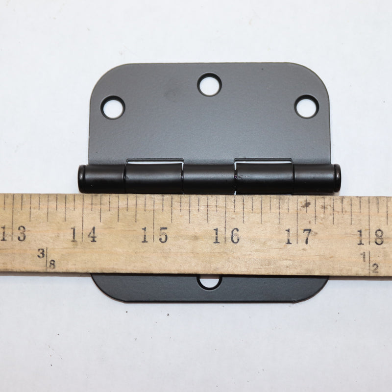 Everbilt Squeak-Free Door Hinge Matte Black 5/8" Radius 3-1/2" 1005694709