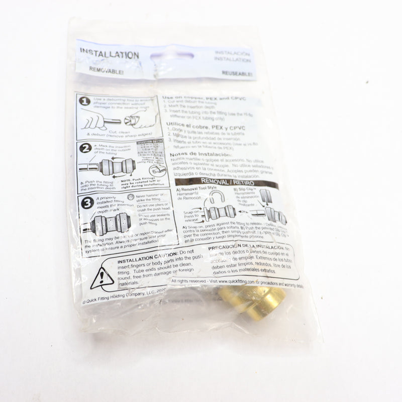 Mainline Push Connect End Stop Brass Lead Free 1/2" MLU514LF
