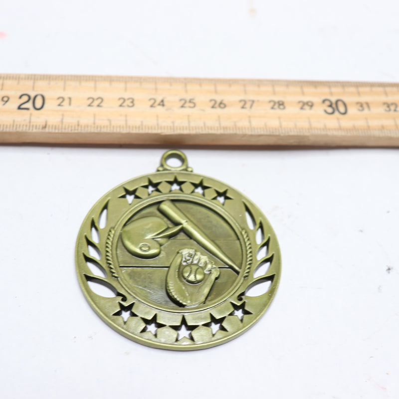 Baseball Medallion with Universal Star Cut Out Design Bronze - No Ribbon