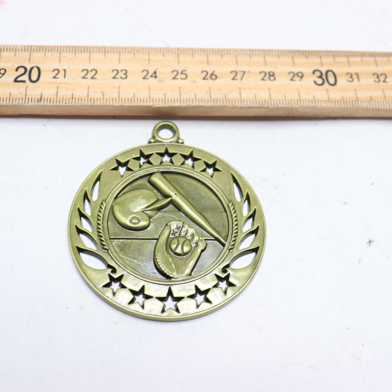 Baseball Medallion with Universal Star Cut Out Design Bronze - No Ribbon